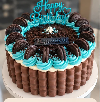Cake Oreo Bleu, 20 personnes